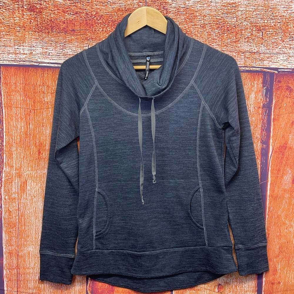 Kühl Women's Lea Pullover Heathered Cowl Neck Long Sleeve Top Sz S